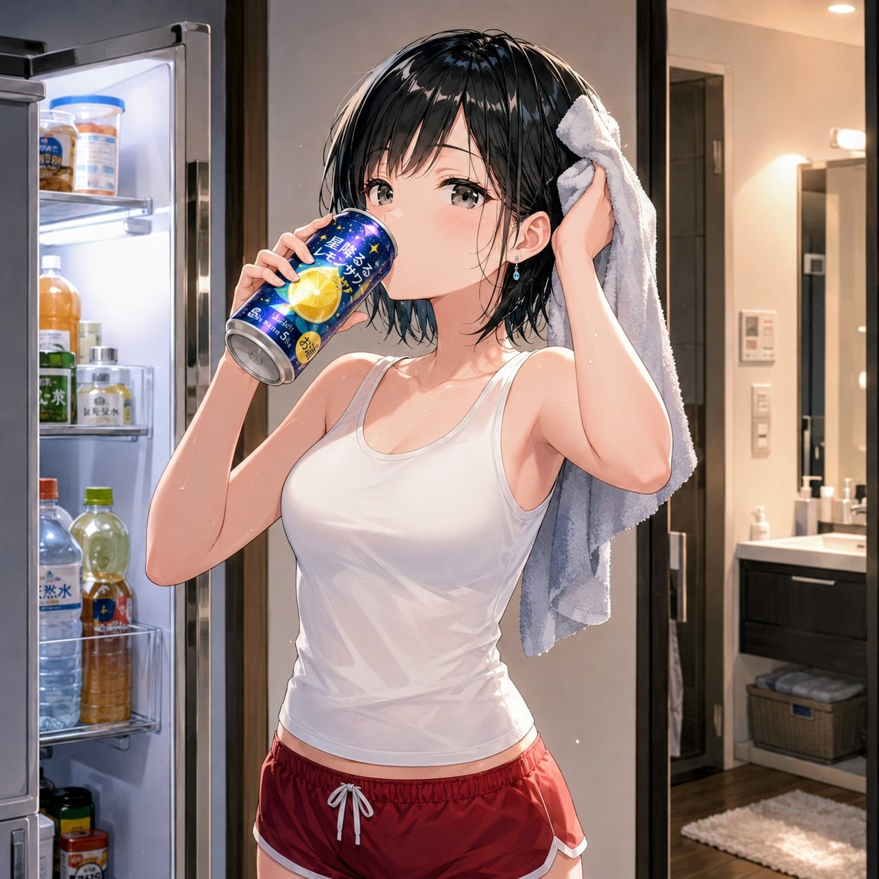 風呂上がりに缶チューハイを開けた藍音ちゃん