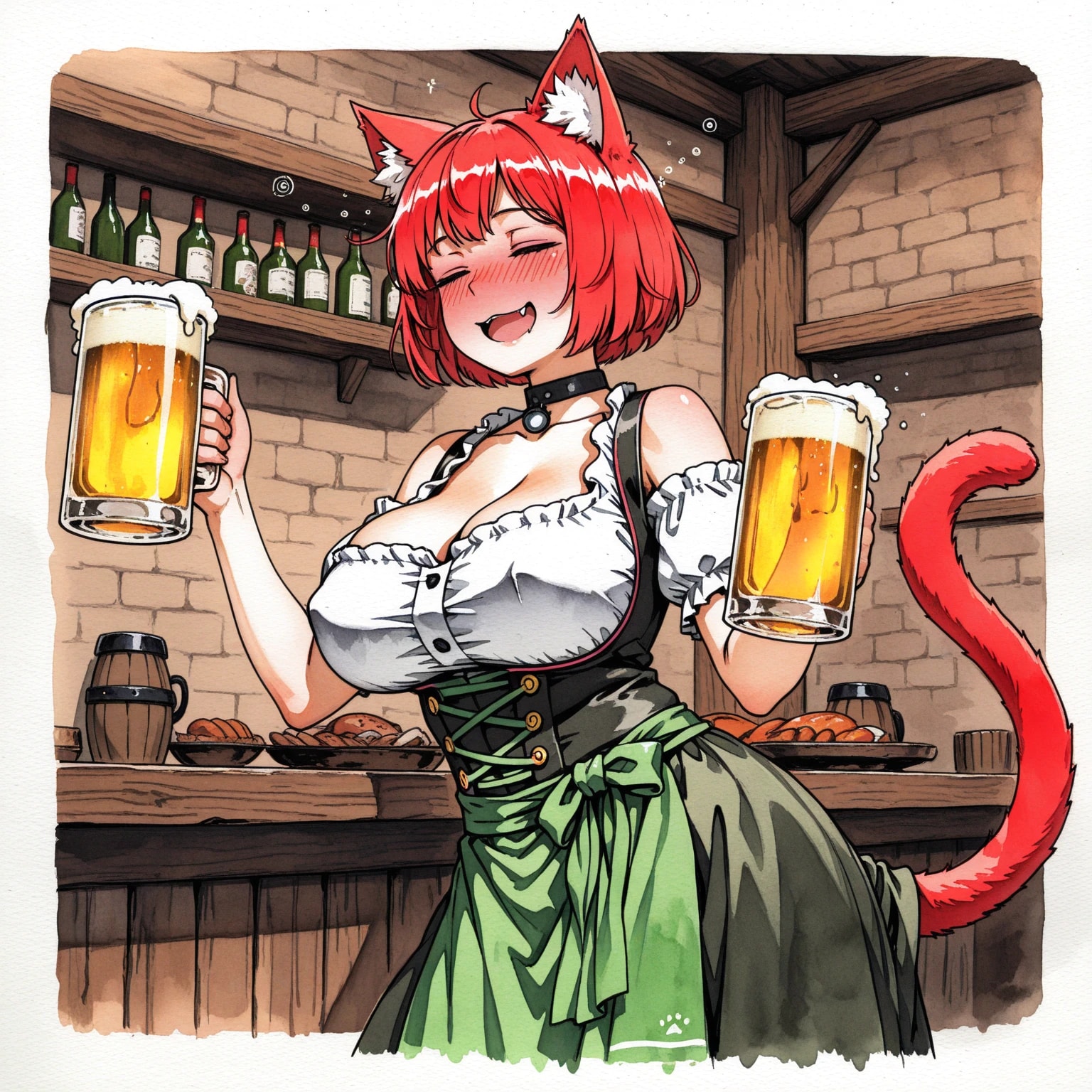 けもみみ酒場で飲み比べ