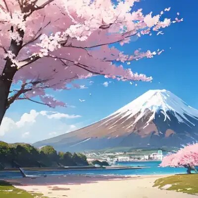 桜と富士２ | の人気AIイラスト・グラビア