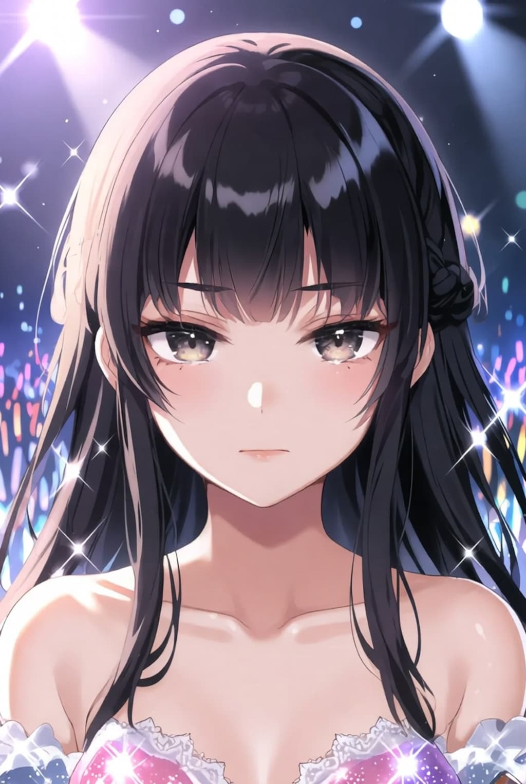 黒髪ロングでアイドルの少女