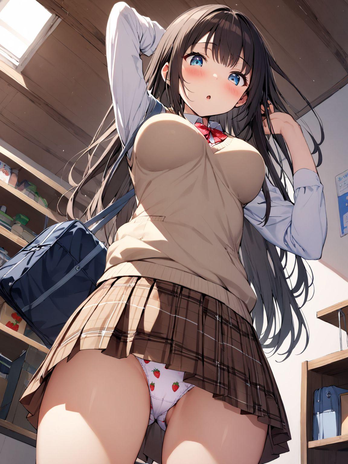 ローアングル苺パンツ