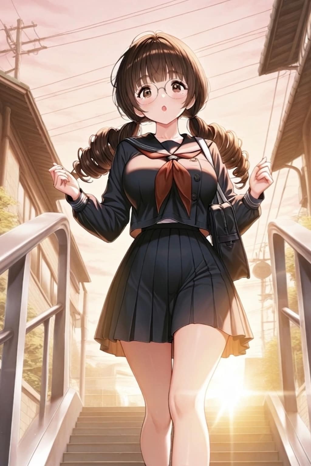 夕暮れの下校