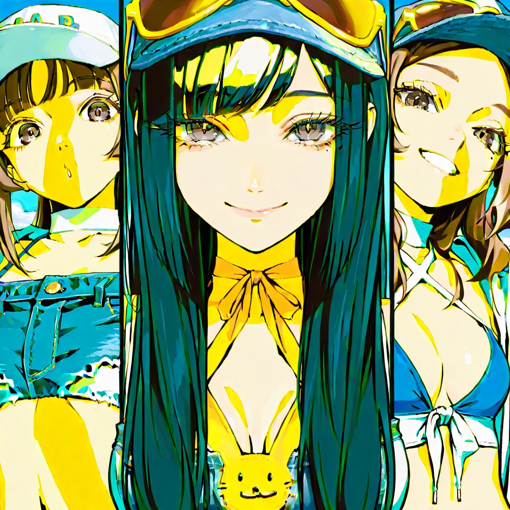 ビーチの女の子のつもりだったのがなぜかどあっぷでバストショットに | の人気AIイラスト・グラビア