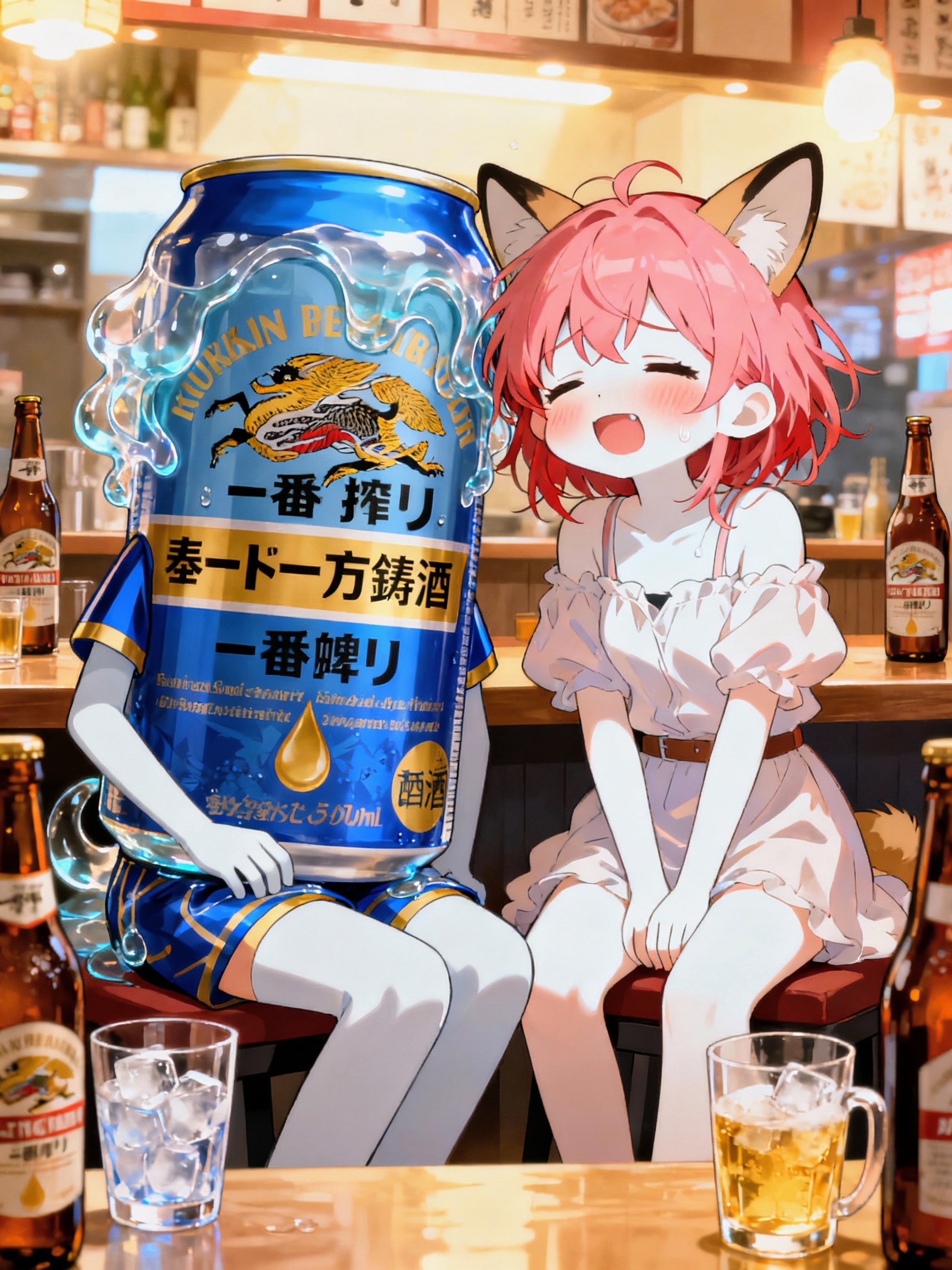 ケモミミお姉やんとニセ一番搾りちゃん店員 | の人気AIイラスト・グラビア