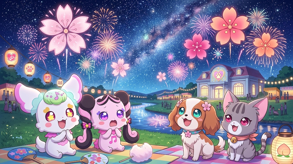 プリルン、花火大会に招待する