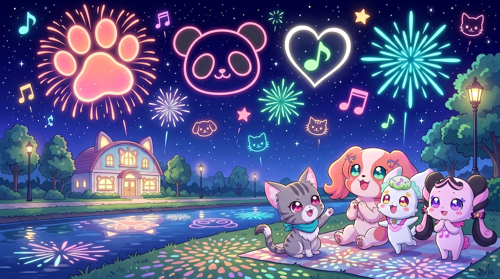 プリルン、花火大会に招待する