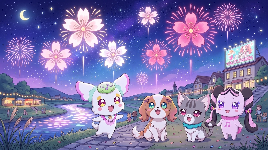プリルン、花火大会に招待する
