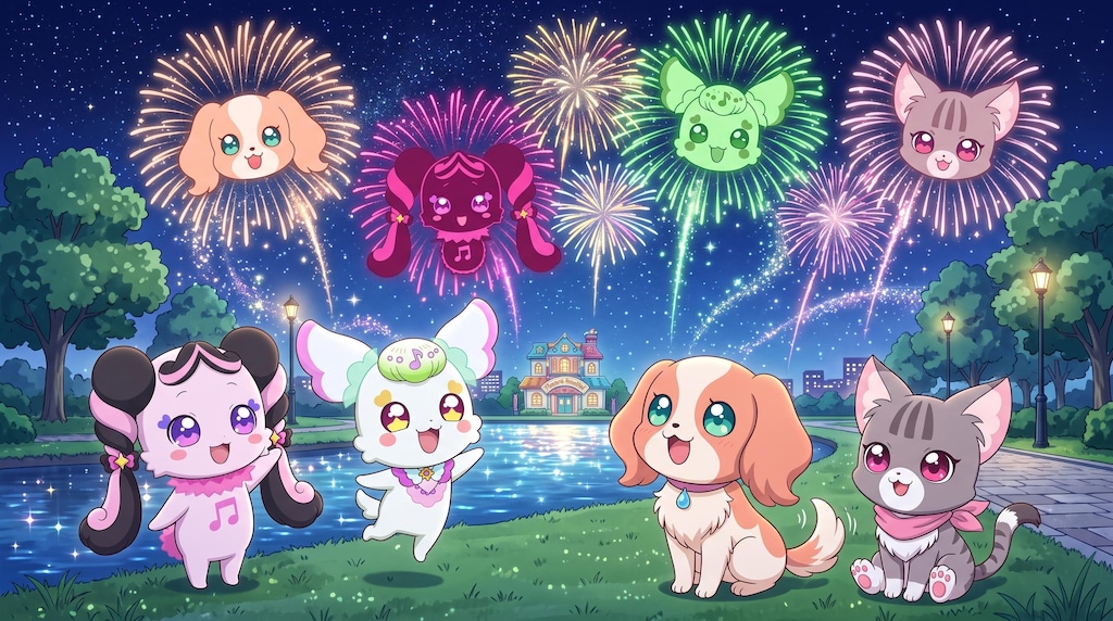 プリルン、花火大会に招待する