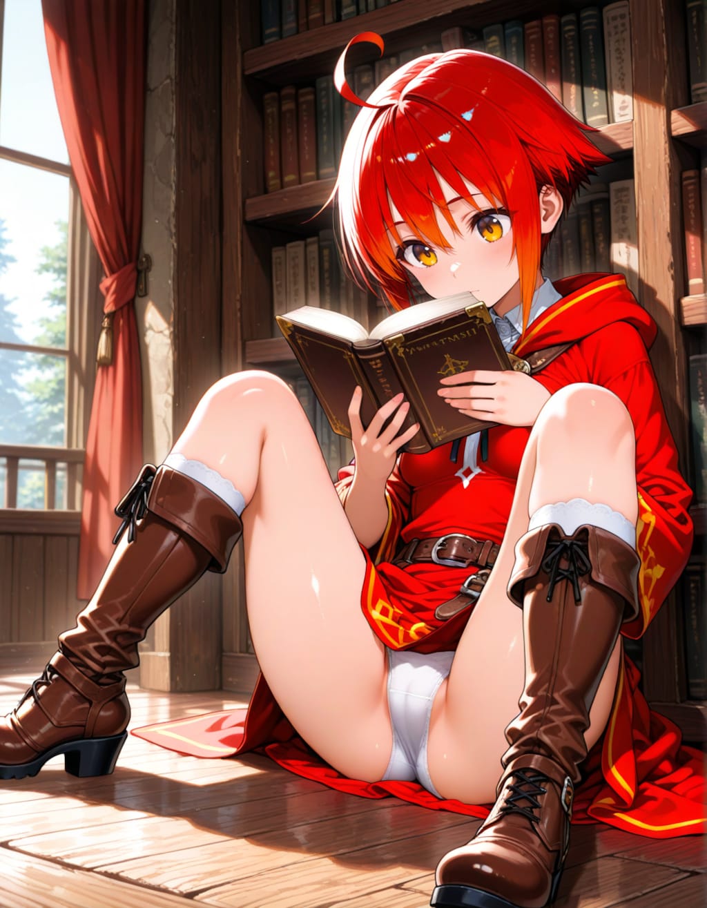 勉強好きな火魔法使いちゃん