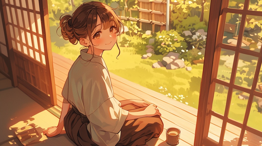 午後の光に照らされて