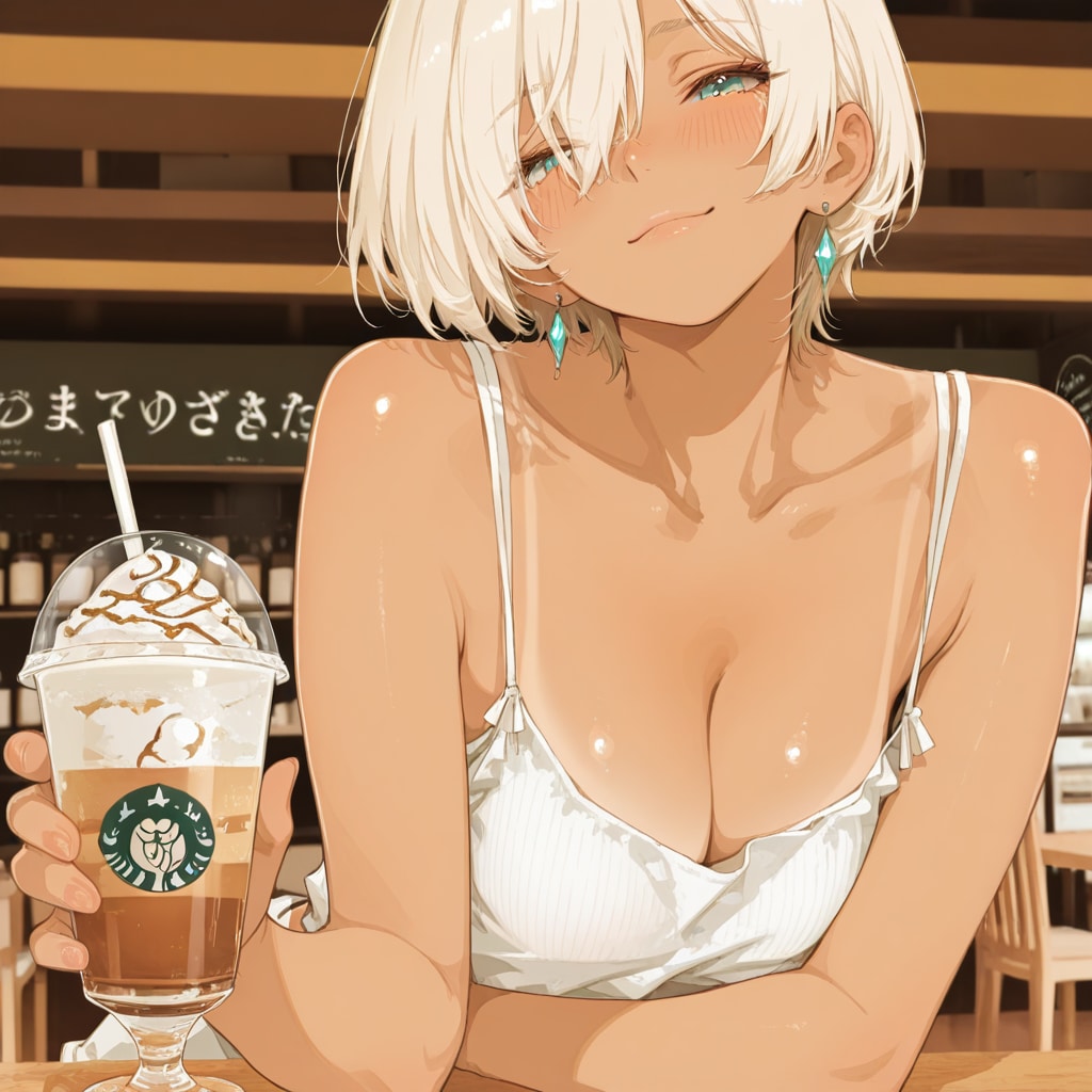 銀髪ギャル　これ飲んでみる？