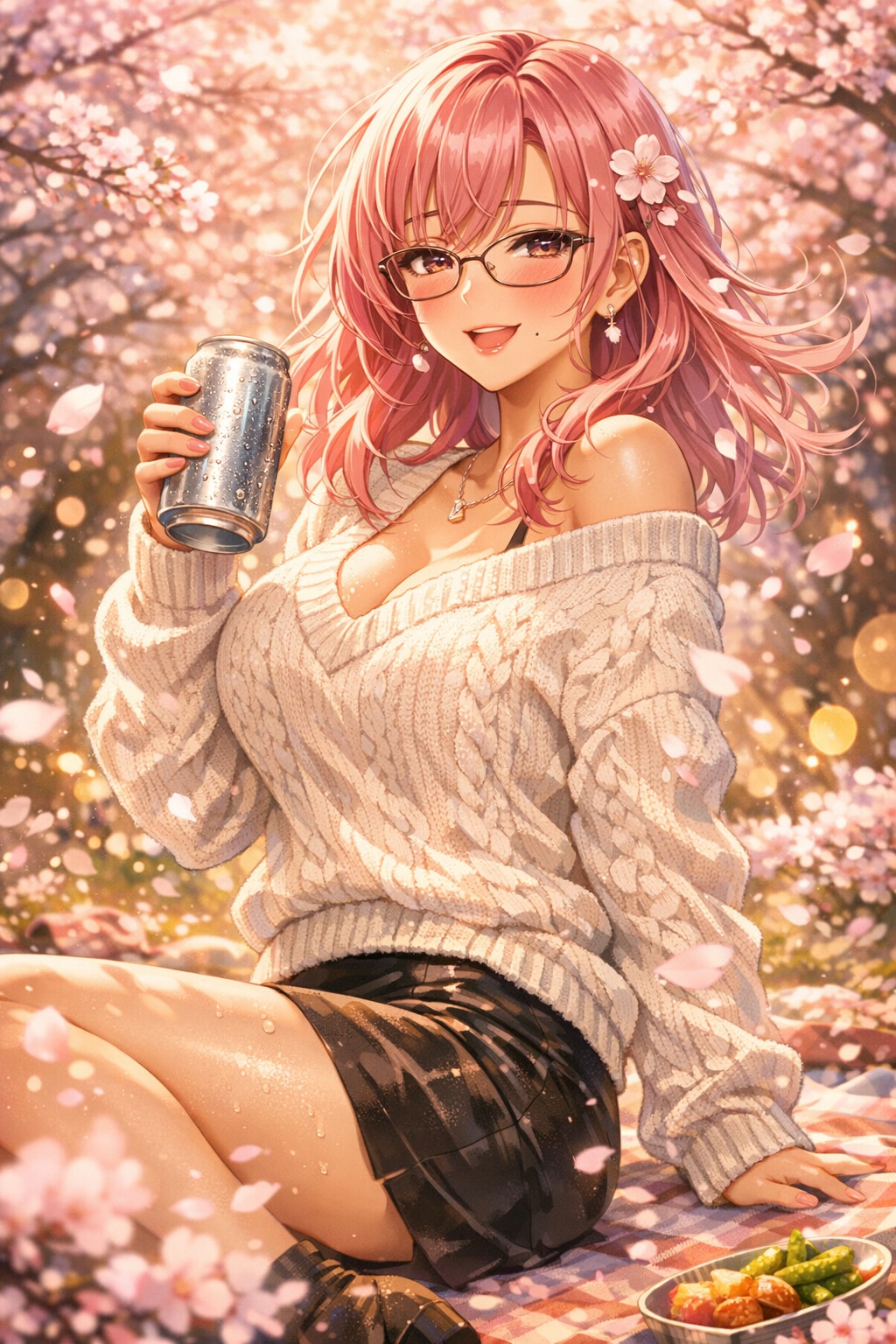 花見でほろ酔い気分