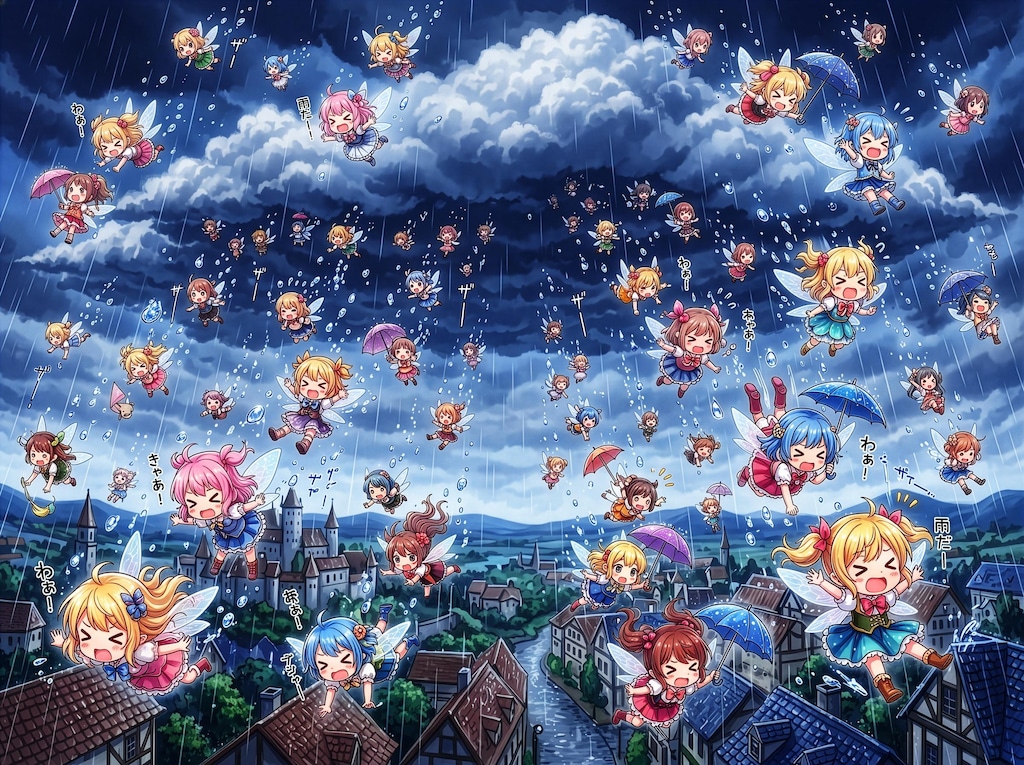 雨の妖精たち