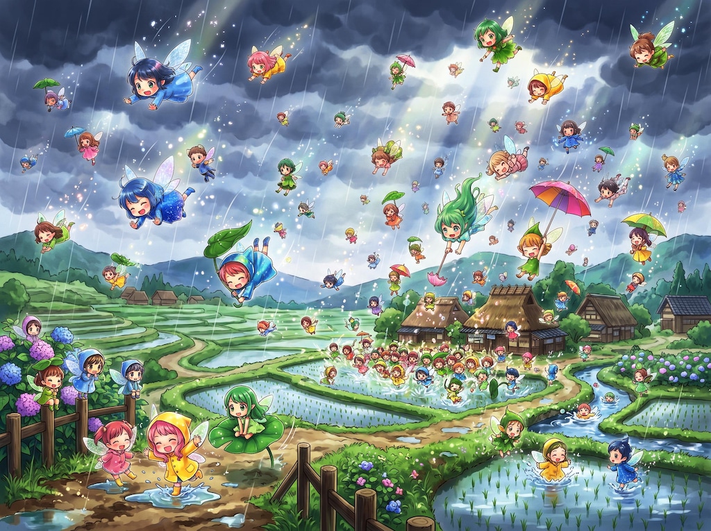 雨の妖精たち