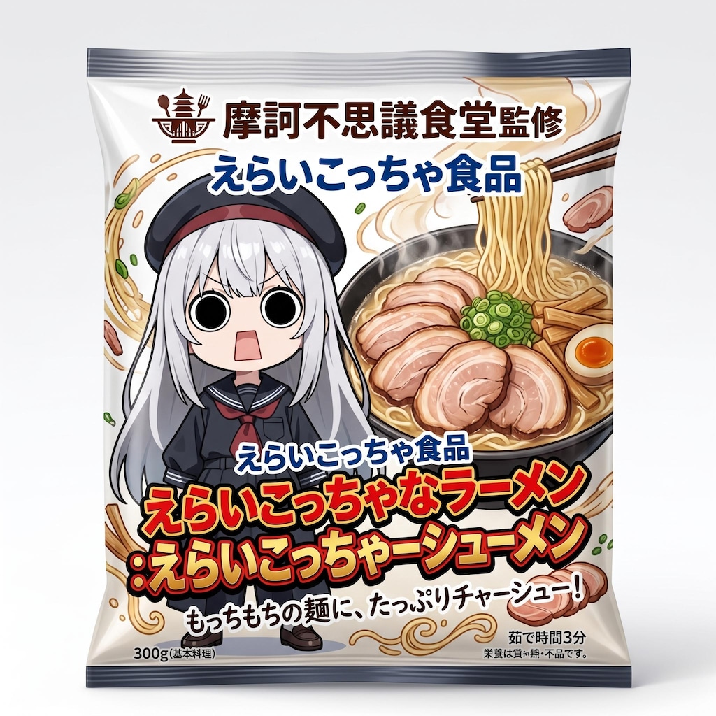 えらいこっちゃ嬢の即席麺えらいこっちゃーシューメン