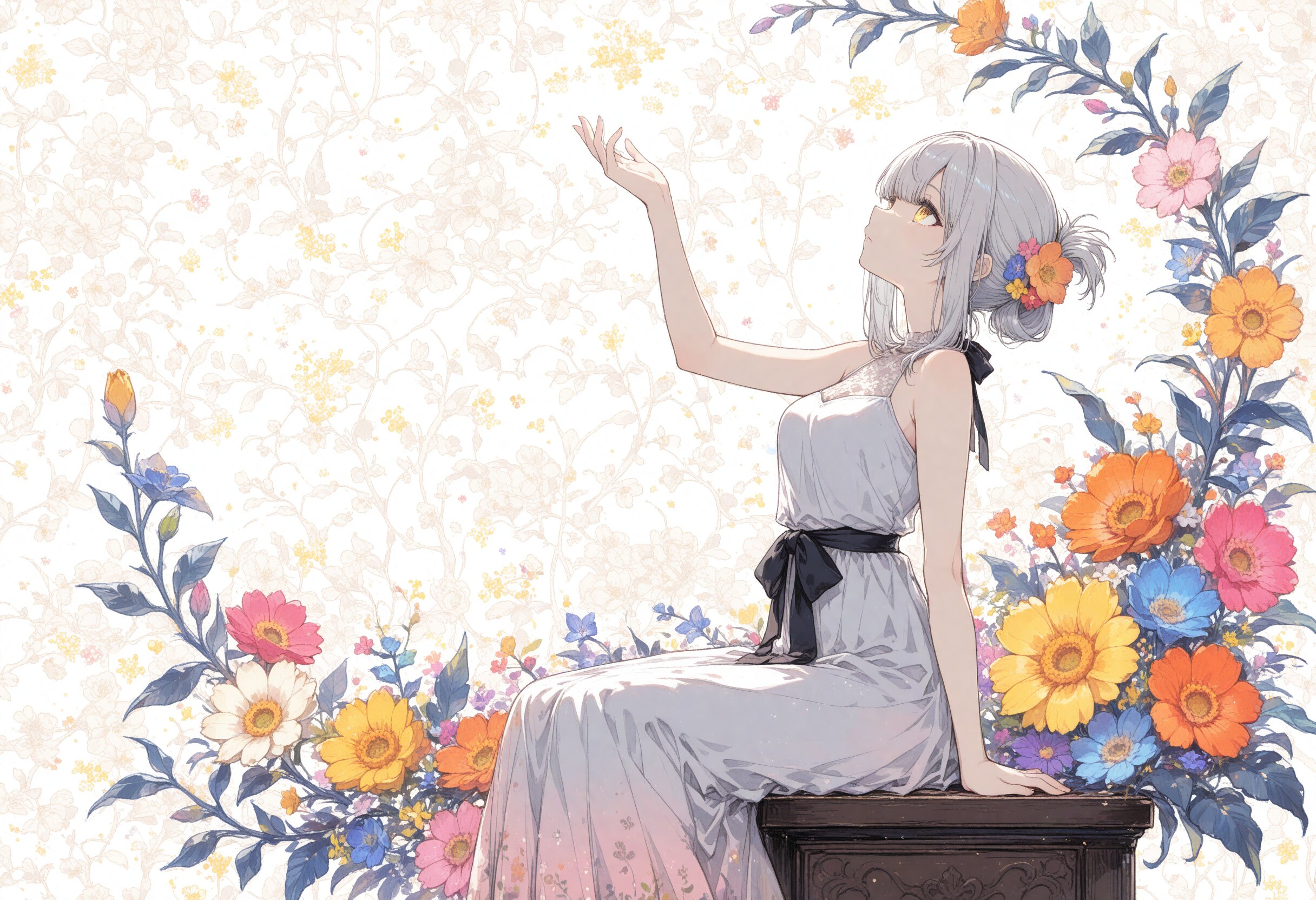 看板娘　flowers | の人気AIイラスト・グラビア