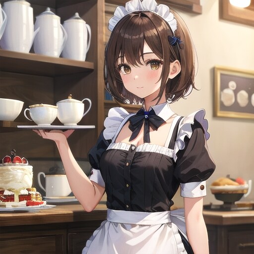 茶髪メイドさん☕️ | の人気AIイラスト・グラビア