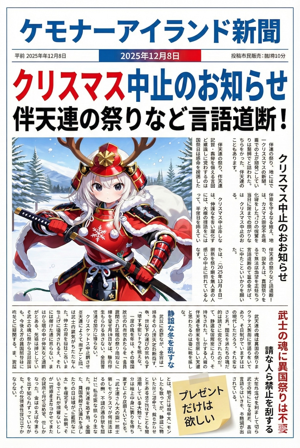 １２月８日は日刊新聞創刊日