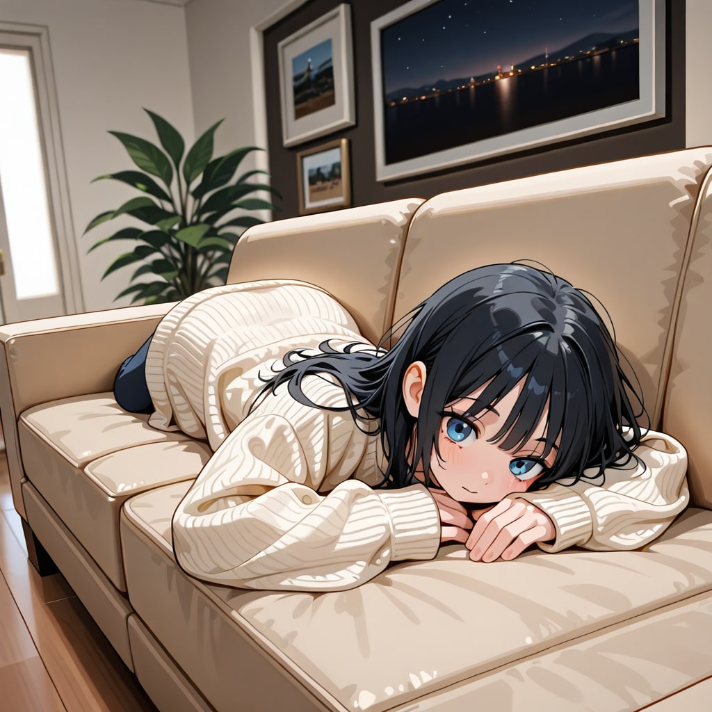 寝てた彼女と目が合う