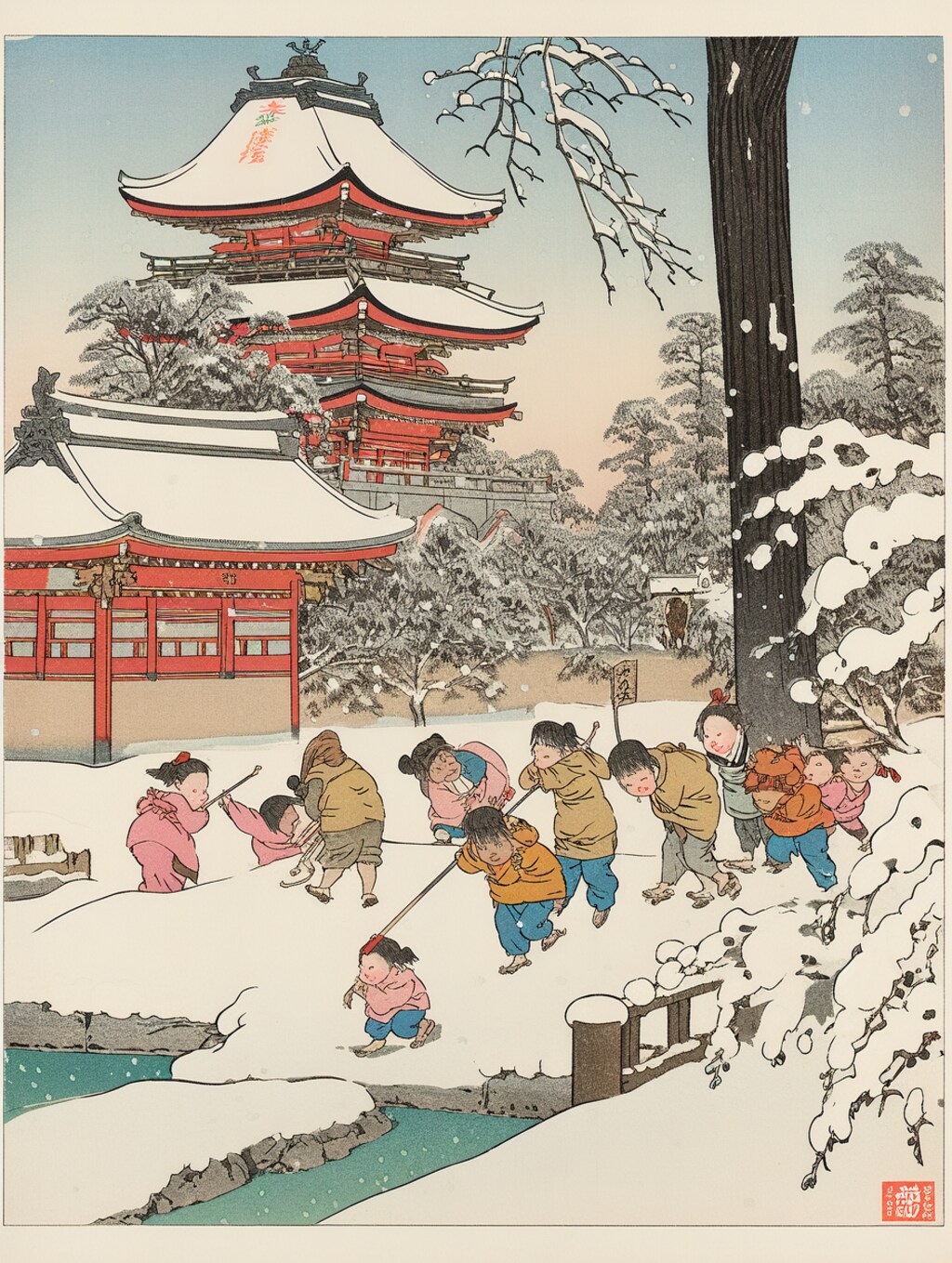 日本の冬の古き良き風景