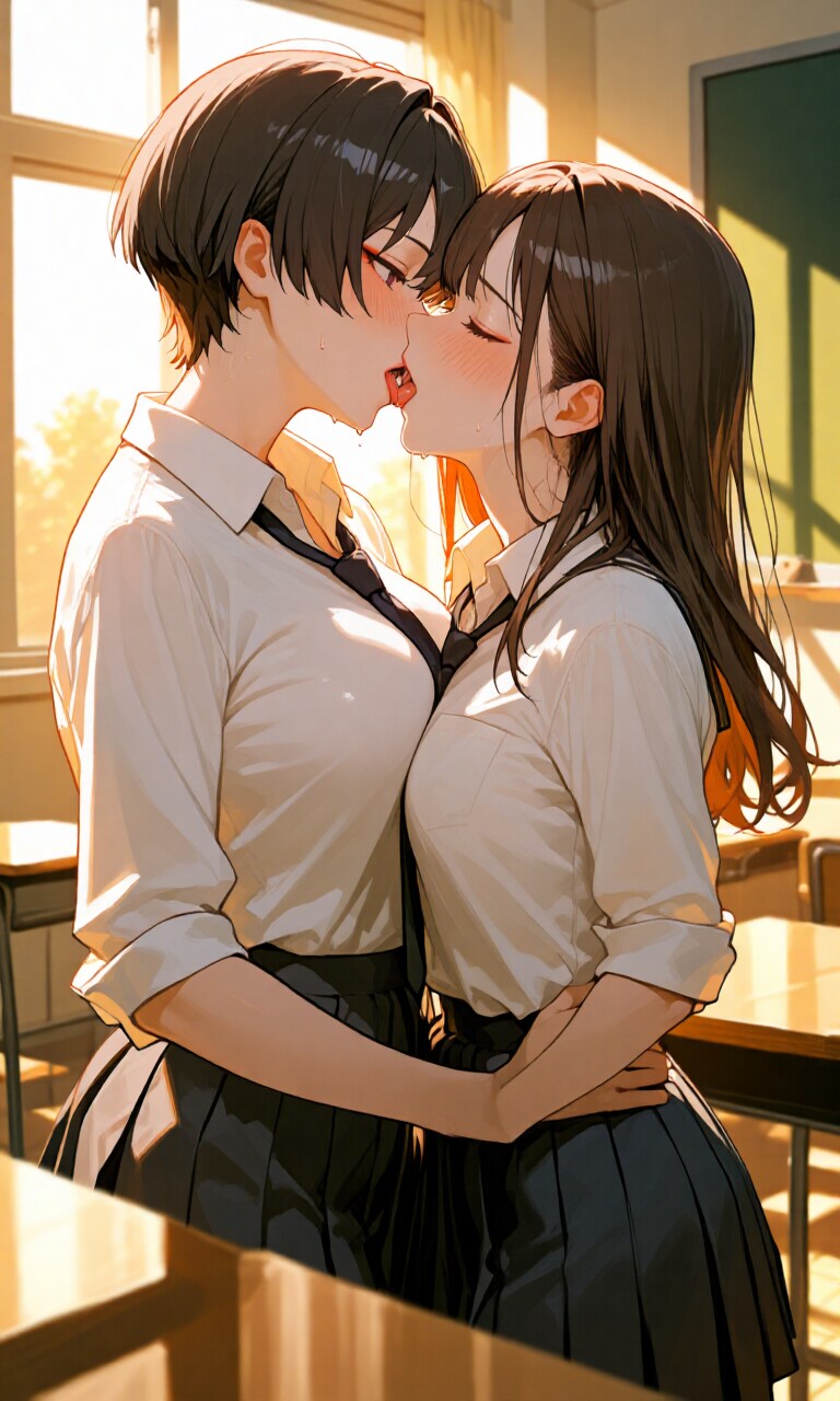 教室で