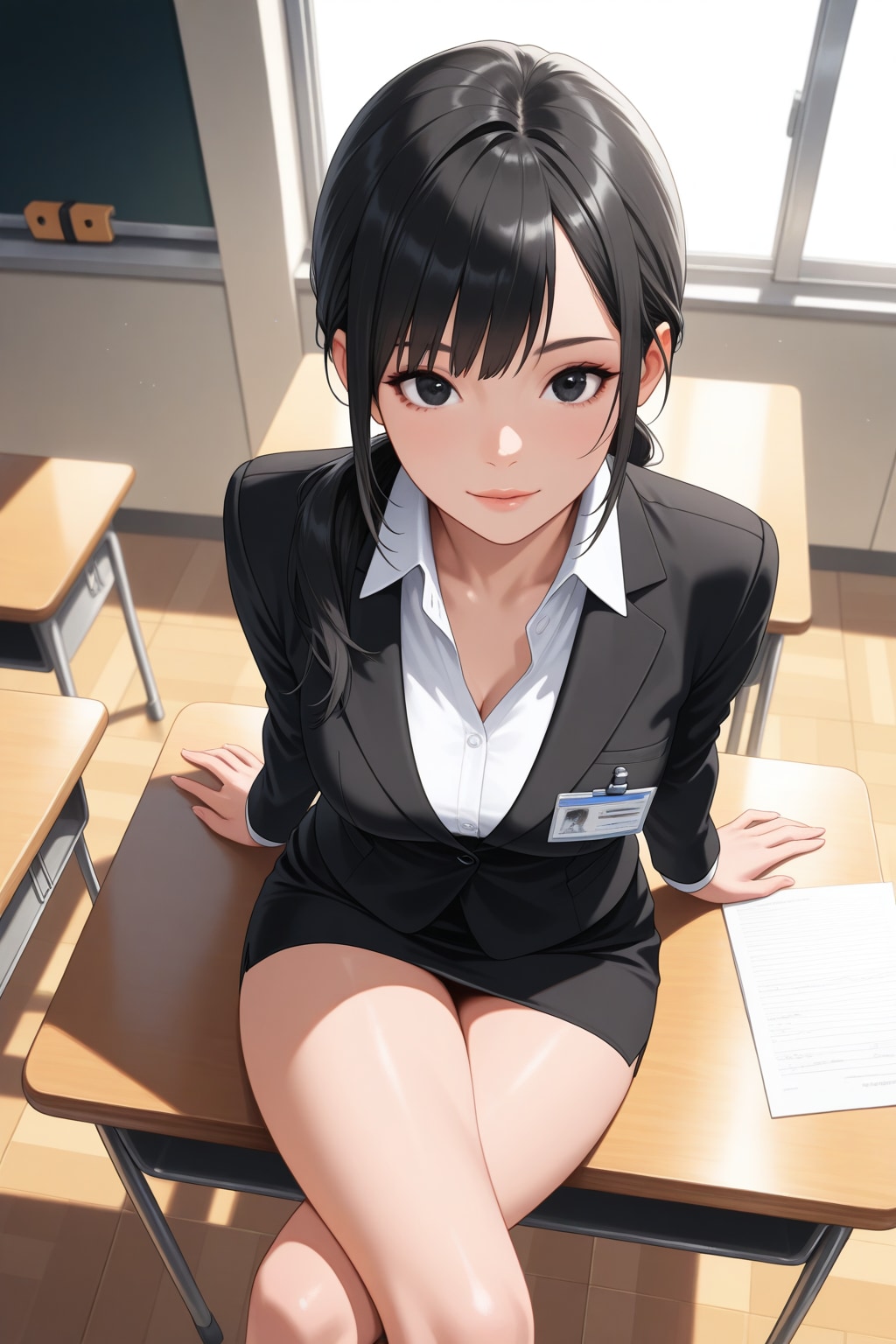 唇がセクシーな新人教師さん♥　宿題忘れちゃったの？　もう。　ダメな子♥