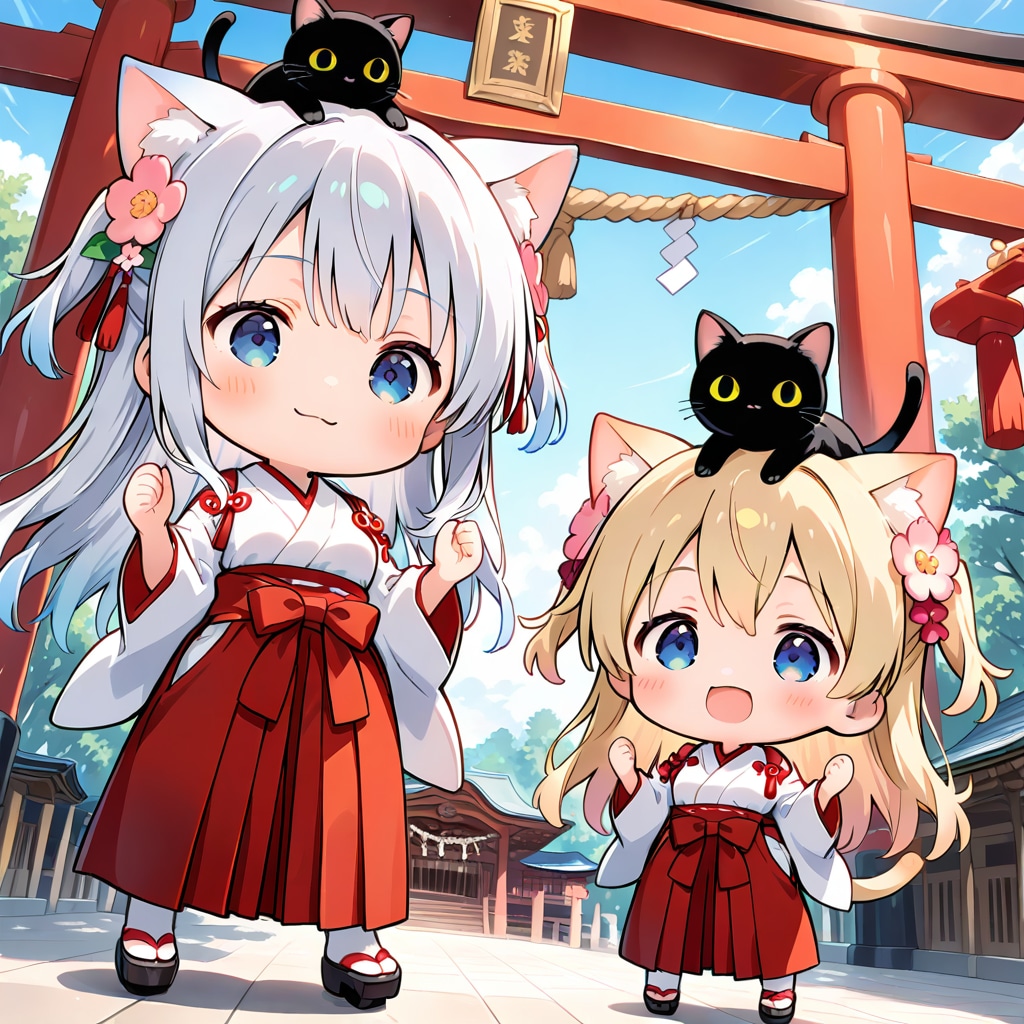 猫巫女様と姉巫女様とクロネさん