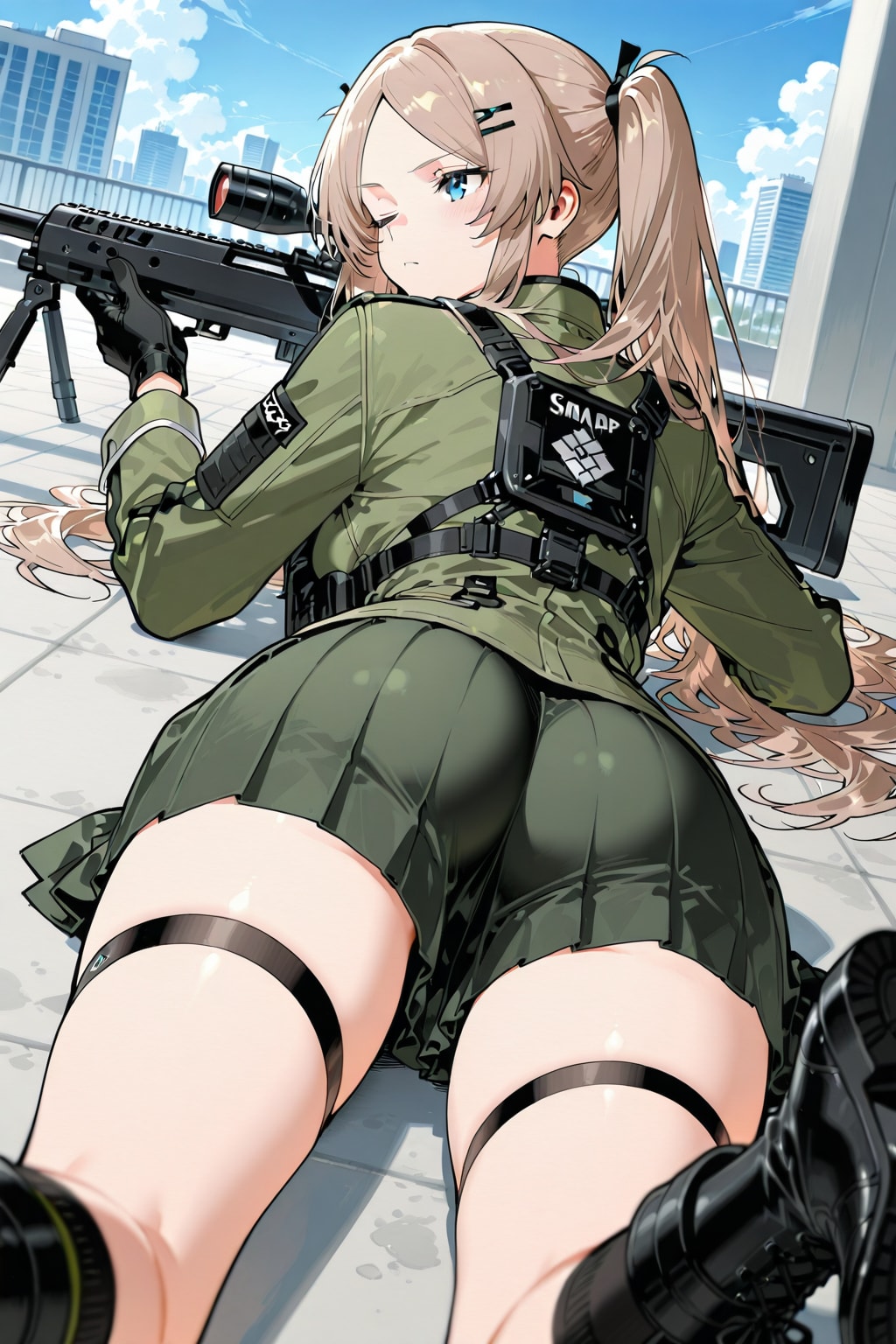 狙いを定めるスナイ・パー子