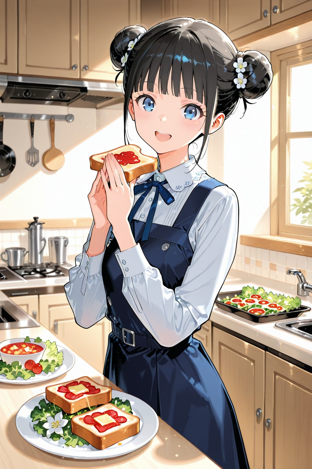 おだんごちゃん🍡✨と朝ごはん🍚✨　4/15 | の人気AIイラスト・グラビア