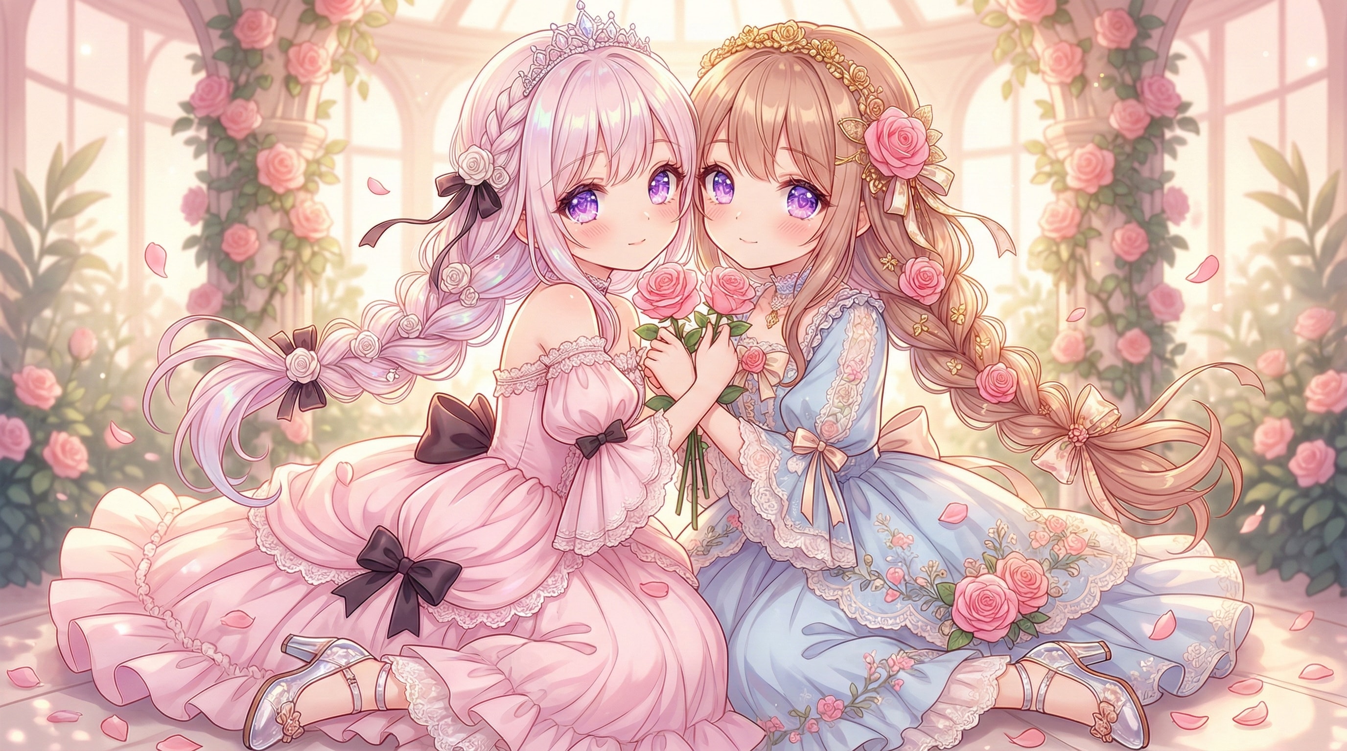 双姫の絆の花園 | の人気AIイラスト・グラビア