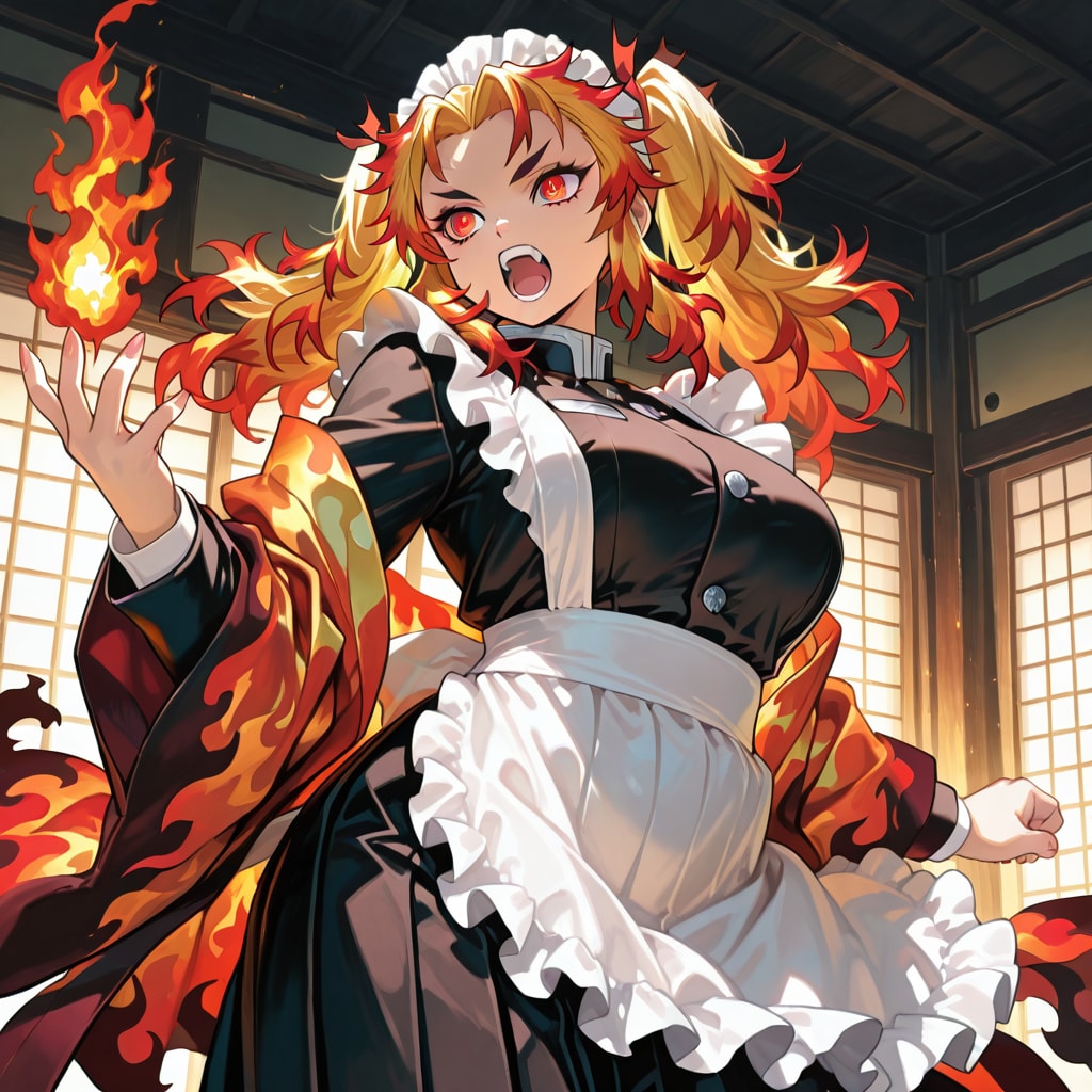 炎柱の情熱 ― 煉獄杏寿郎店長 | の人気AIイラスト・グラビア