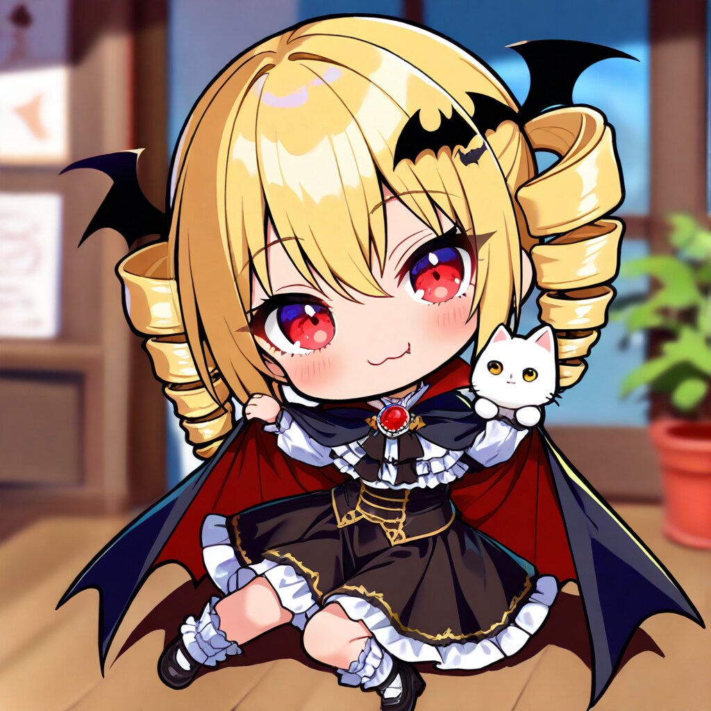 ナナシー&白の魔獣ミルヒヴァイス(ちびキャラver.)