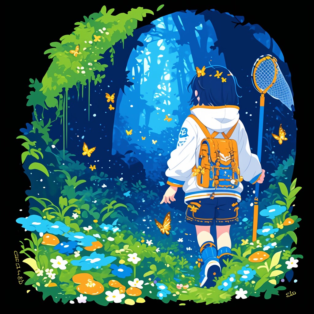 昆虫採集、または自然観察