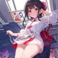 電車ホームのアオザイ娘 7枚目