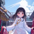 電車ホームのアオザイ娘 12枚目