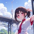 電車ホームのアオザイ娘 9枚目