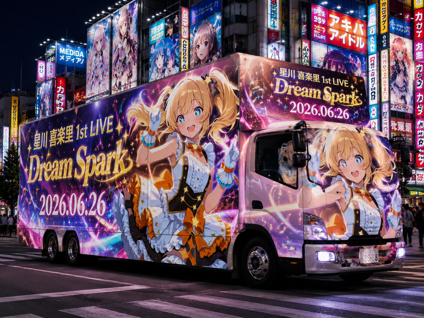 喜楽里ちゃん1stライブアドトラック広告風