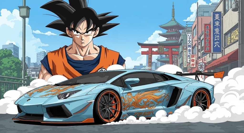 孫悟空とアヴェンタドール