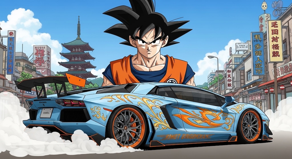 孫悟空とアヴェンタドール