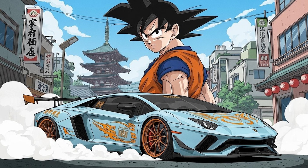 孫悟空とアヴェンタドール