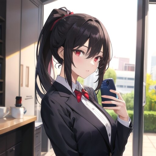 初投稿！黒髪ポニテ | の人気AIイラスト・グラビア