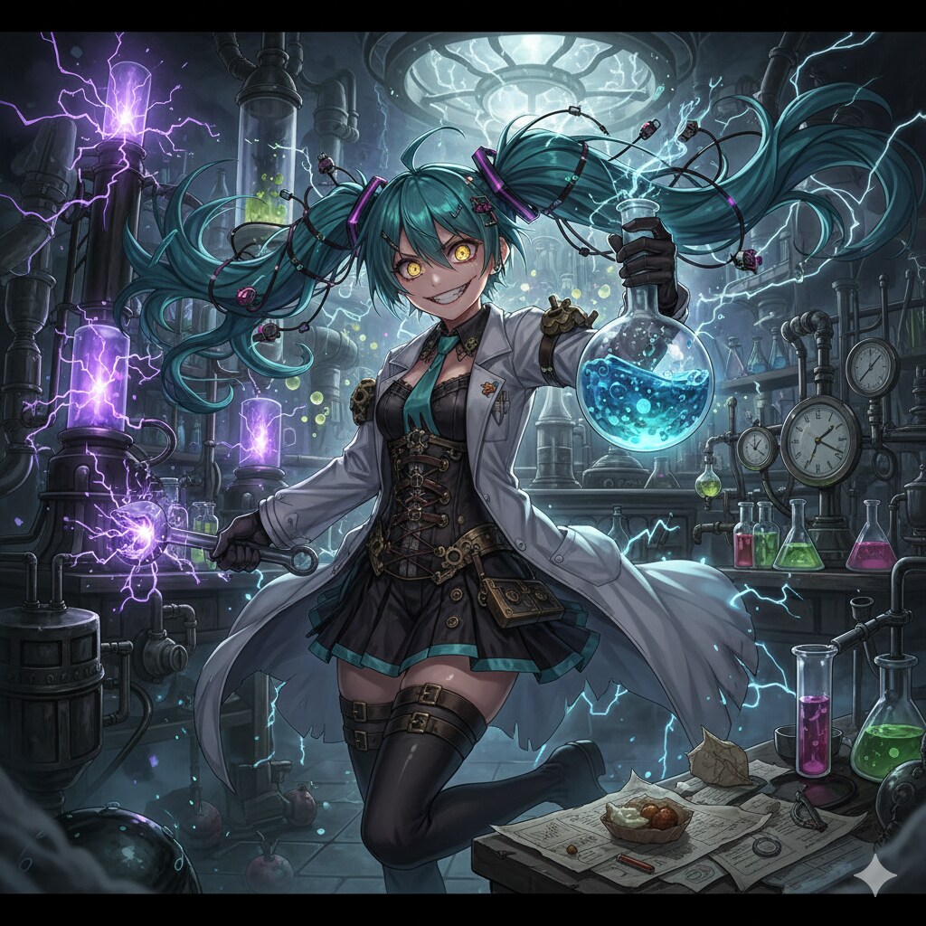 ミクさん　フラスコの中身は…？ | の人気AIイラスト・グラビア