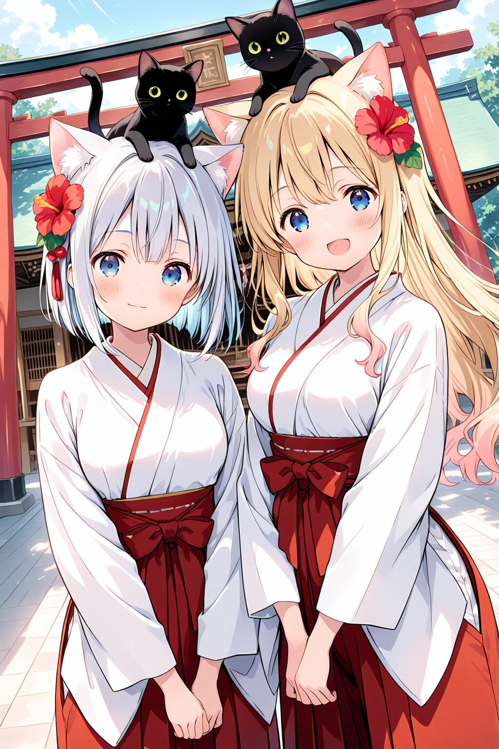 猫巫女様と姉巫女様のお正月