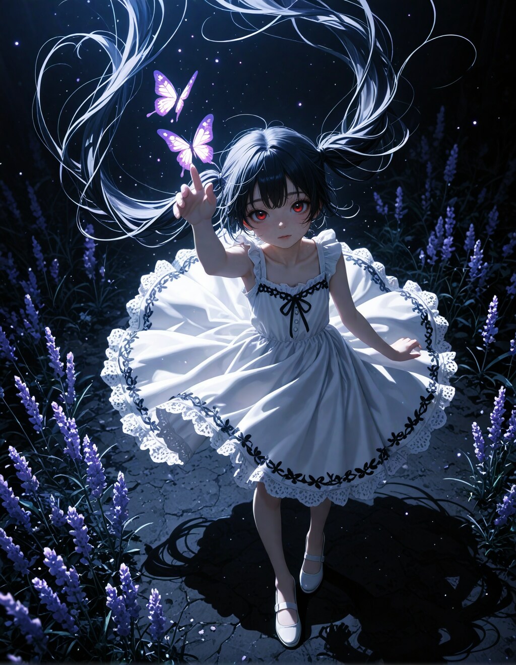 夜のラベンダーとてふてふ