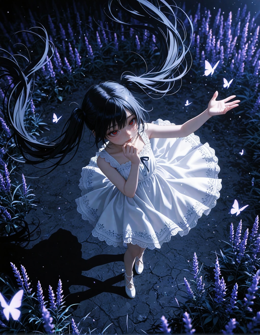 夜のラベンダーとてふてふ