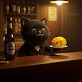 マンゴーとホッピーを提供する黒猫バーテンダー 3枚目