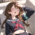 おなか出しながら居眠り委員長ちゃん(外部生成版) 10枚目