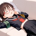 おなか出しながら居眠り委員長ちゃん(外部生成版) 6枚目