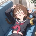 おなか出しながら居眠り委員長ちゃん(外部生成版) 9枚目