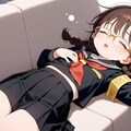 おなか出しながら居眠り委員長ちゃん(外部生成版) 2枚目